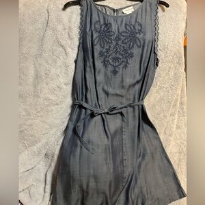 Liz Claiborne Blue Jean Embroidered Midi Dress